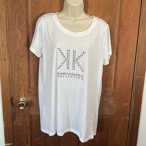 Kardashian Kurves Women’s Graphic Bling White KK Logo TShirt Size 18W